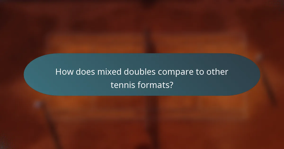 How does mixed doubles compare to other tennis formats?
