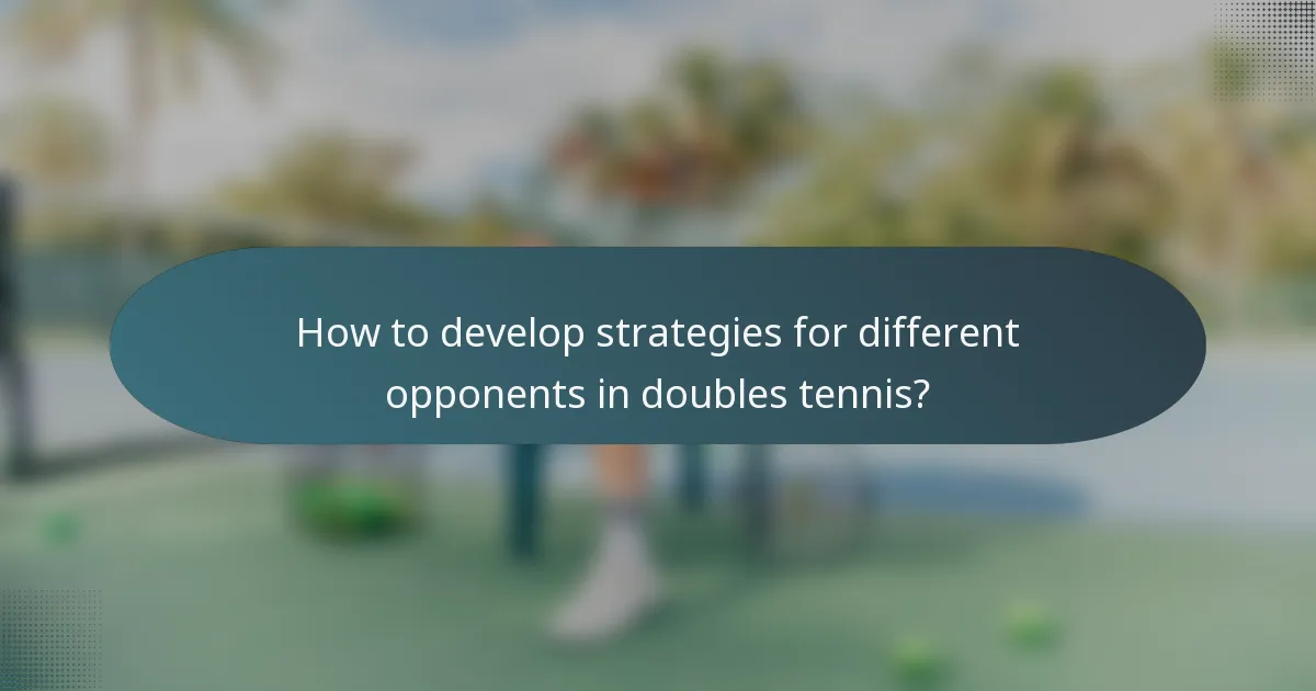 How to develop strategies for different opponents in doubles tennis?