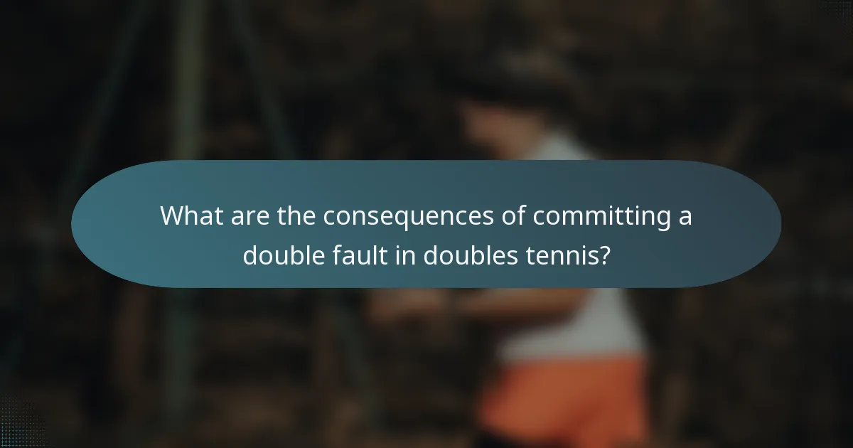 What are the consequences of committing a double fault in doubles tennis?