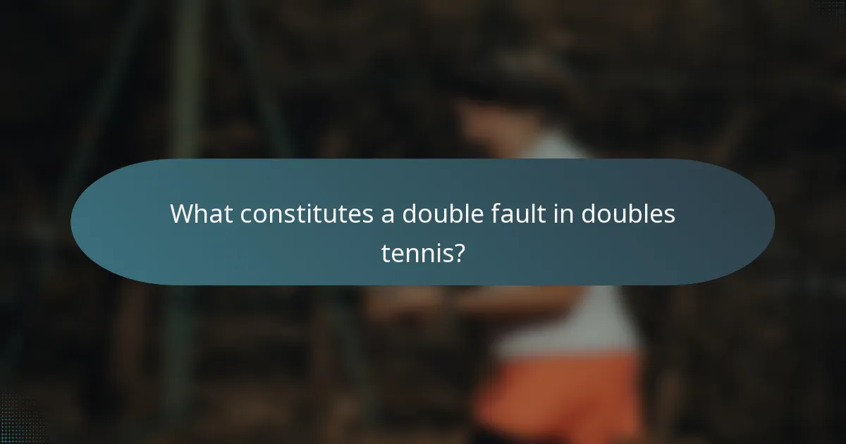 What constitutes a double fault in doubles tennis?