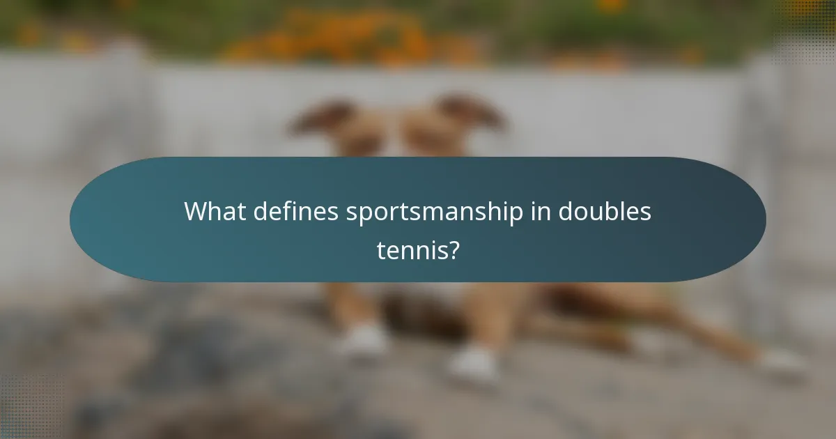 What defines sportsmanship in doubles tennis?